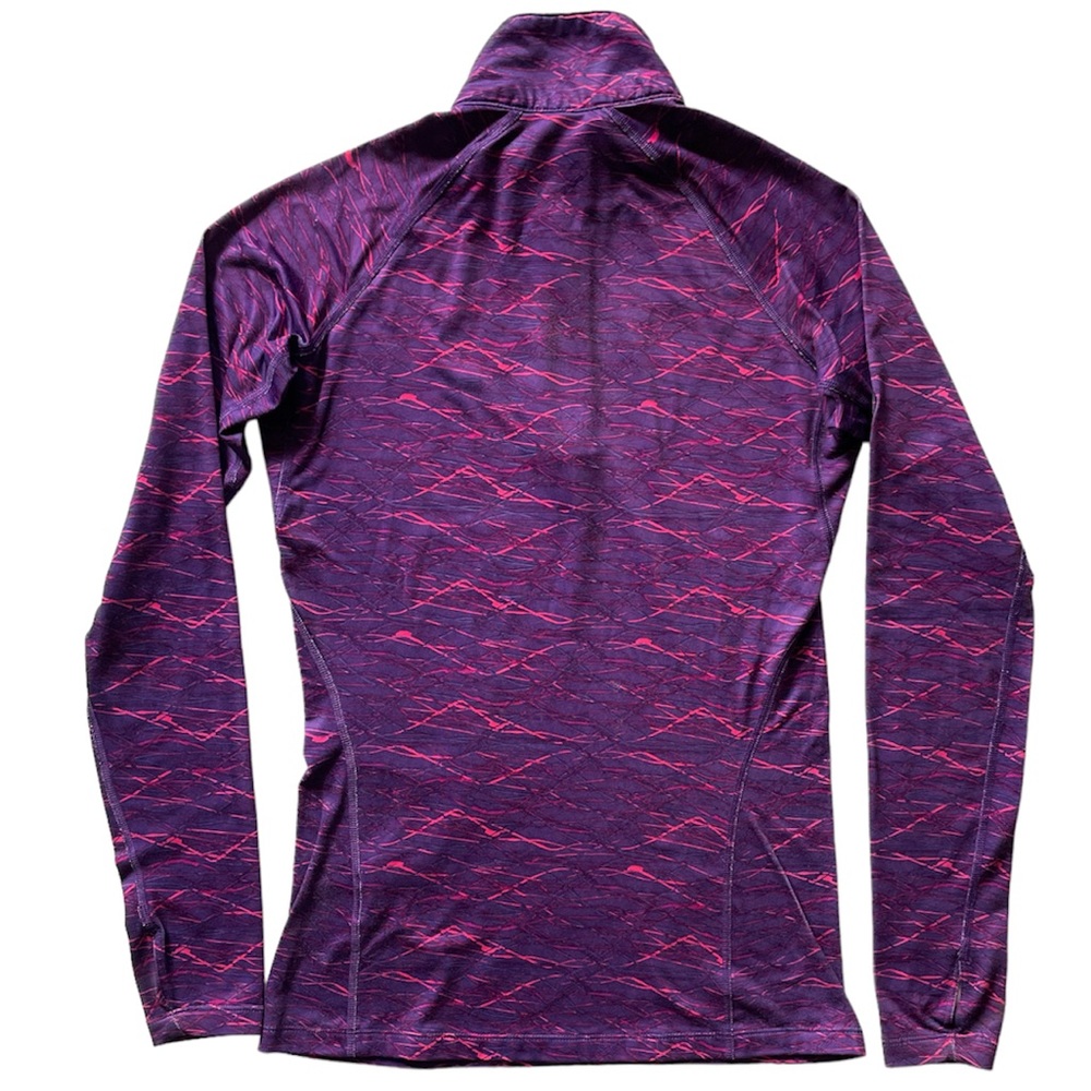 NIKE Womens Small Pullover Therma Fit Athletic Slim Purple 1/4 Zip Thumb Holes - Picture 2 of 9